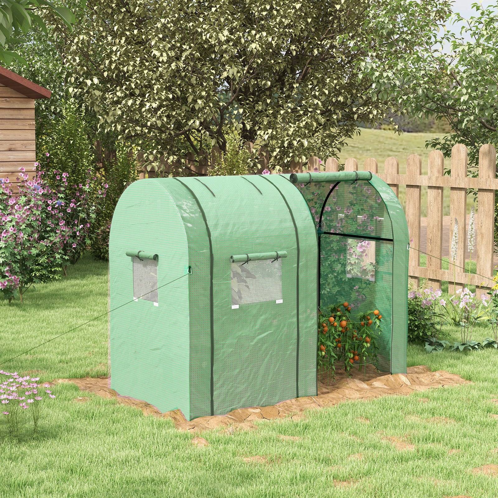 Tomato Greenhouse W/ Roll-up Doors 185x94x150cm