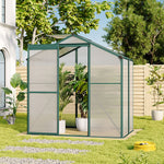 10 x 4/6/8/10 FT Green Aluminium Hobby Greenhouse With Openable Window | Small | Clear