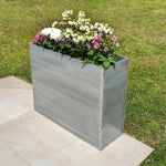 Long Zinc Galvanised Tall Trough Planter | 100cm x 35cm x 80cm | Silver