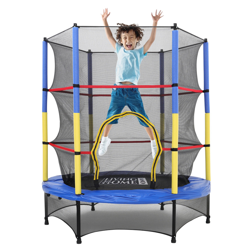 4.5ft Kids Mini Trampoline With Safety Enclosure