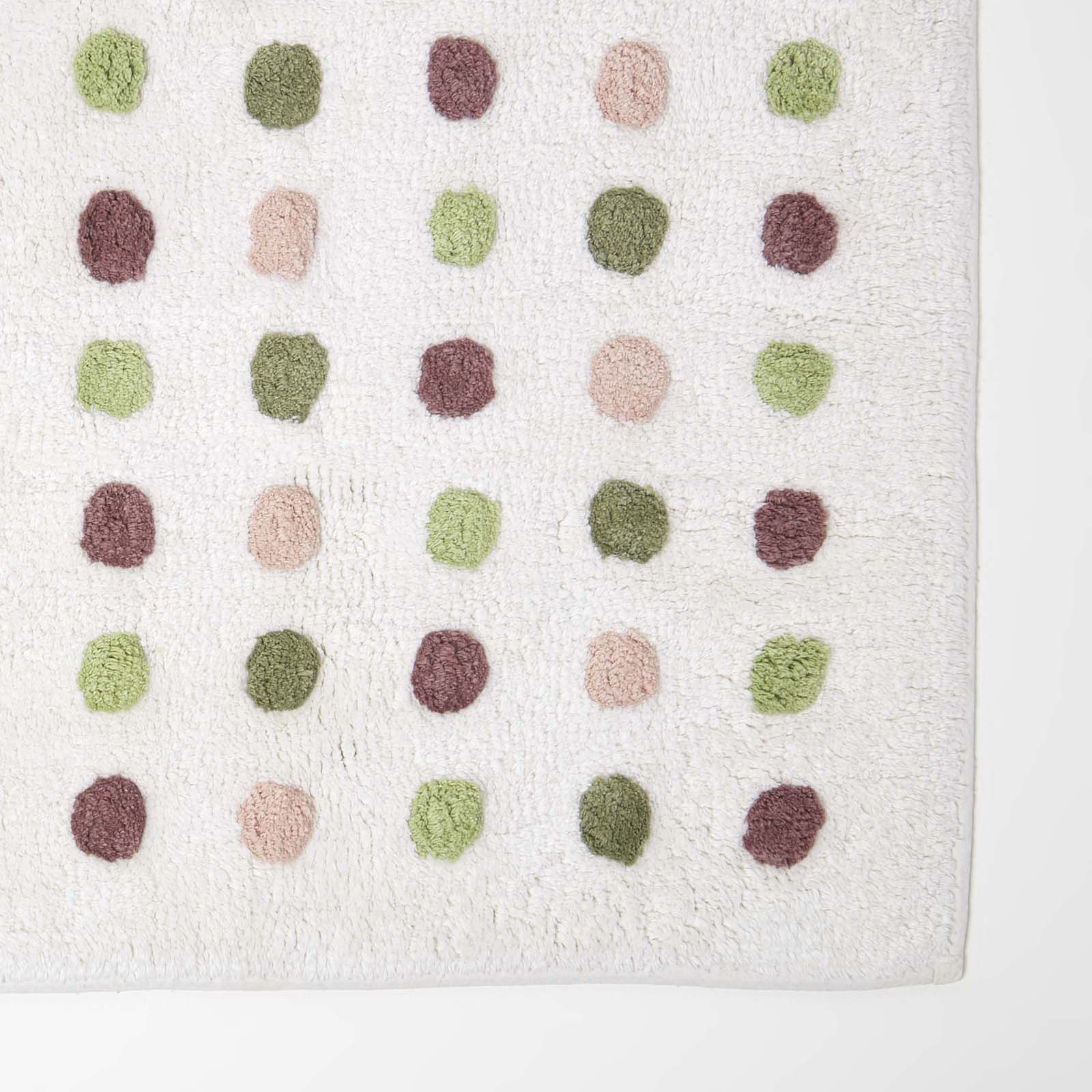Tufted Cotton Bath Mat With Polka Dot Design | 50 x 80cm | Multi Colour