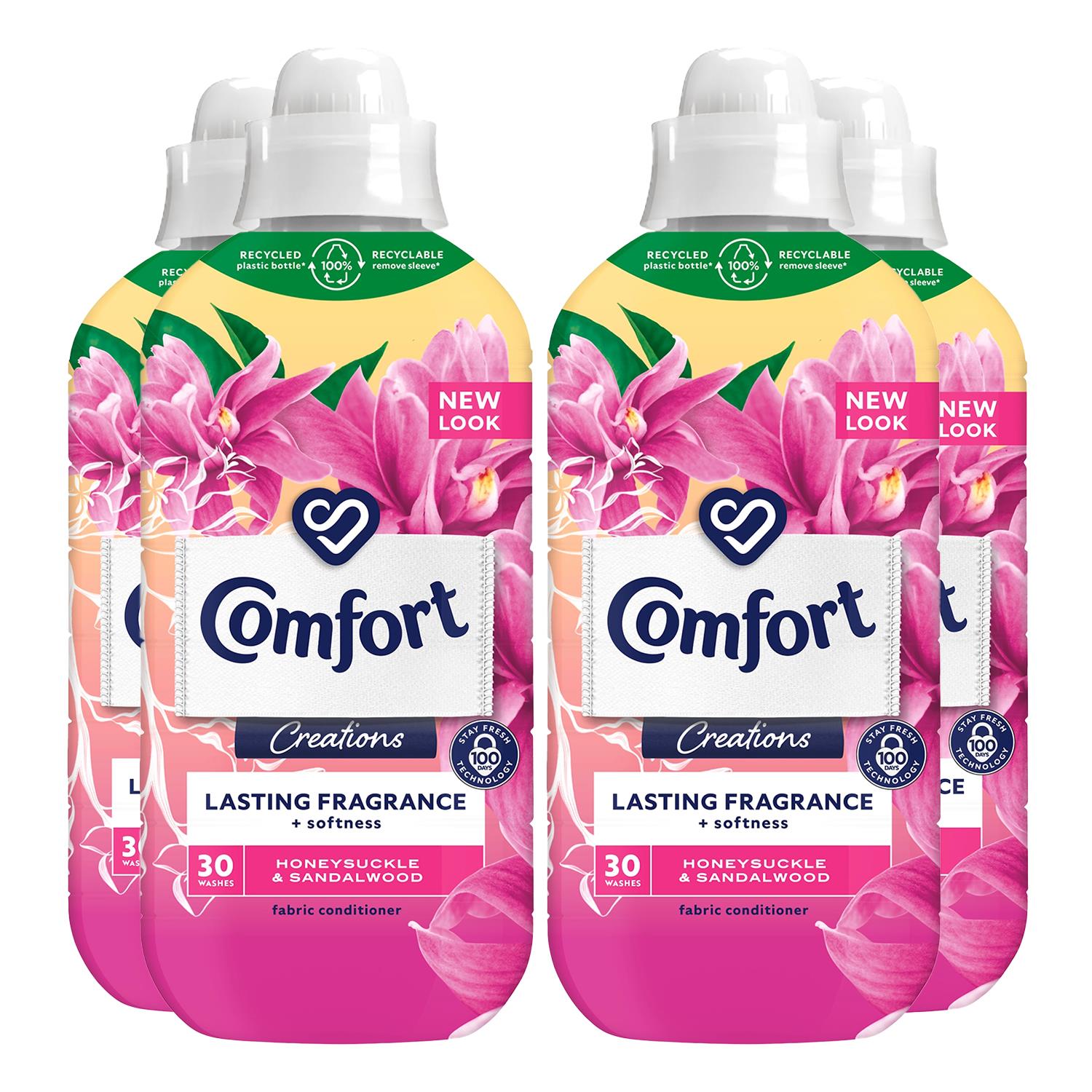 Creations Fabric Conditioner Honeysuckle & Sandalwood, 900ml, 30w | Set of 4