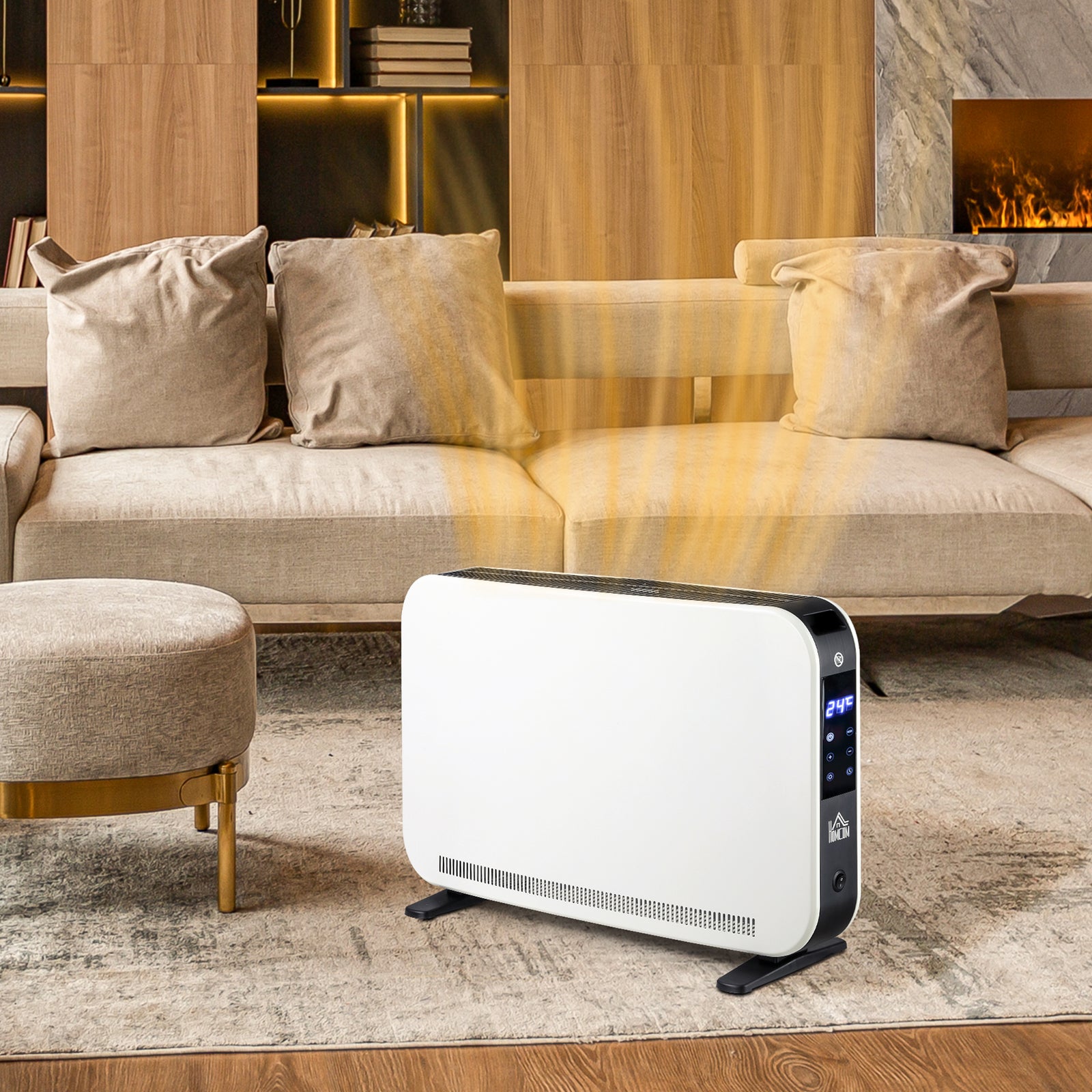 Portable Convector Heater With 24h Timer White