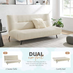 Fluffy Boucle Click-clack Sofa Bed - 2 Seater