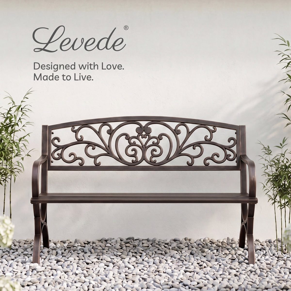 Garden Bench, Butterfly Cast Iron Outdoor Bench,300kg Metal, Bronze | Bronze