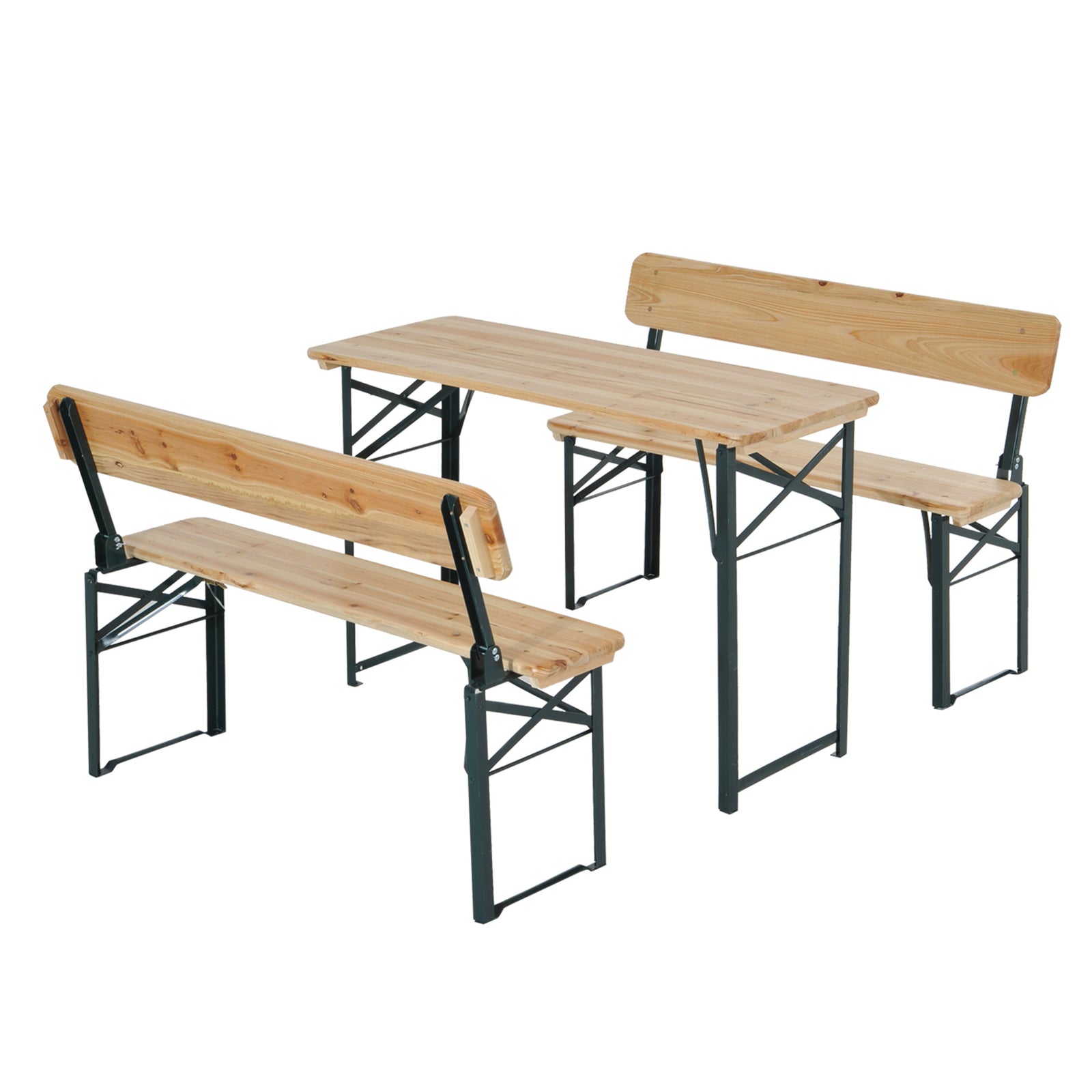 Portable Folding Camping Picnic Table And 2 Benches