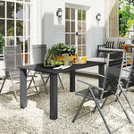 150x90cm Black Garden Dining Table