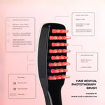 Ovey London 3-in-1 LED Hair Brush Red & Blue Light Therapy With Scalp Massage Vibration Wellness & Shine