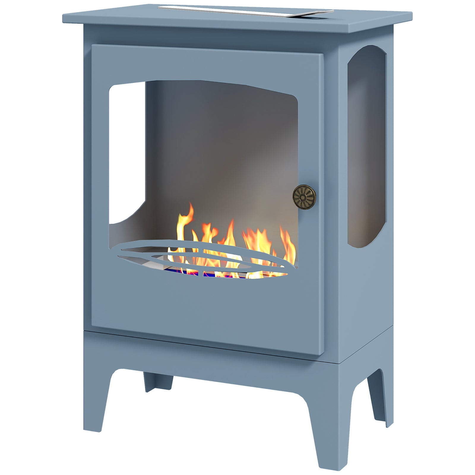 Freestanding Bioethanol Fireplace Ethanol Fireplace Stove | Grey