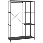 Coat Rack Stand With Hanging Rail And Storage Shelves