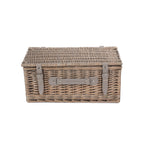 Grey Tweed Fitted Picnic Wicker Basket | 4-Person | Gray