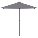 2.3m Half Round Parasol W/ Crank Handle