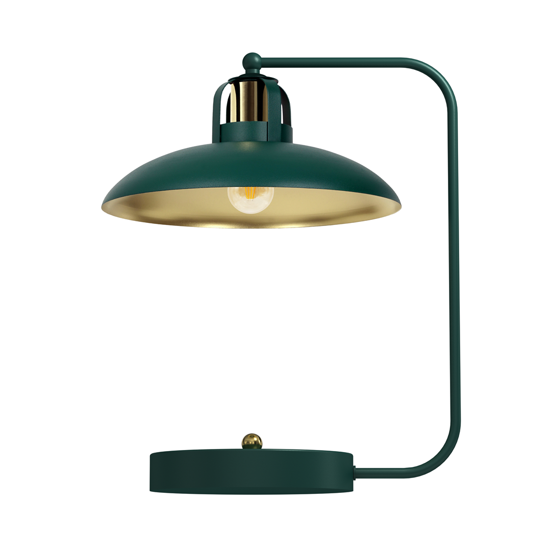 Felix Hand Made Designer Table Lamp Rugged Industrial With A Luxurious Twist | Green