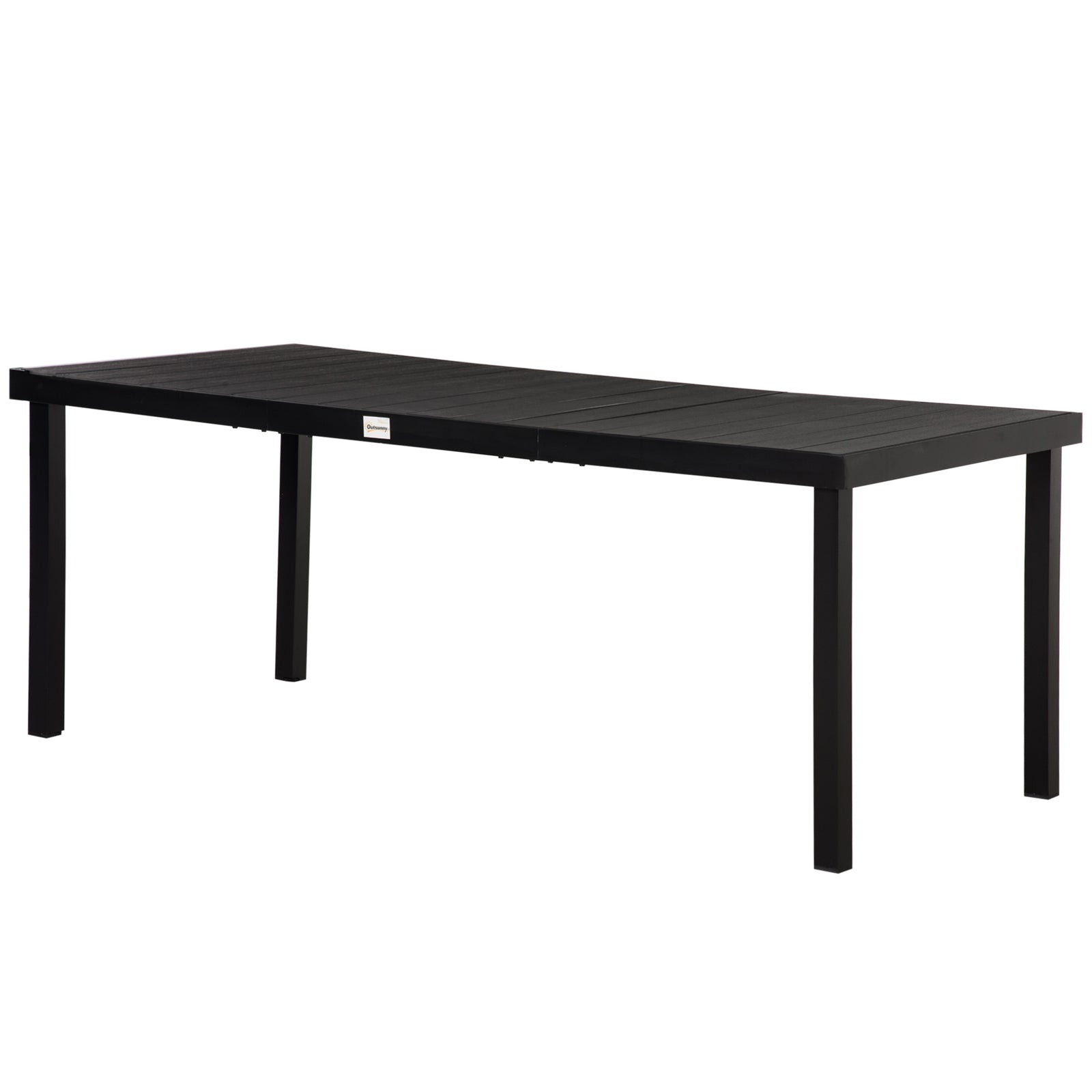 Aluminum Outdoor Garden Dining Table For 8, Black