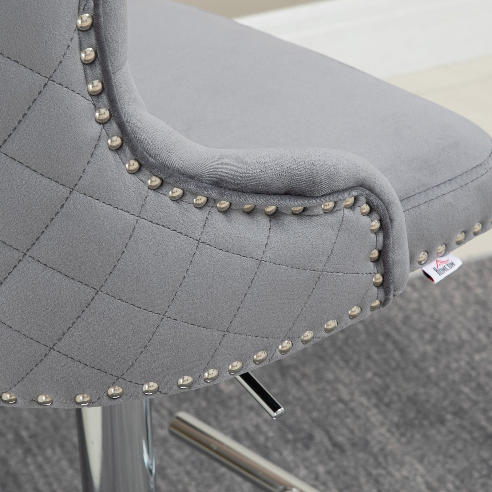 Swivel Bar Stools With Back Footrest Grey