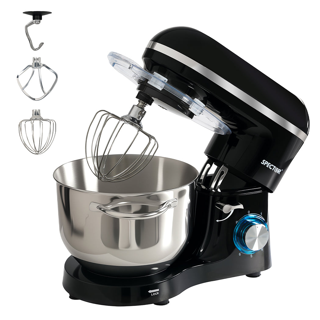 Spector Electric Stand Mixer 6.2l Stainless Steel Mixing Bowl 1400w 6 Speeds