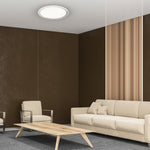 Layla Stylish White Ceiling Lamp Led Dimmable With Invluded Remote Shade Designed To Give The Effect Of A Starry Sky | 50cm | White