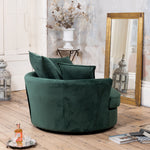 Havana Velvet Swivel Base Cuddle Chair | Green