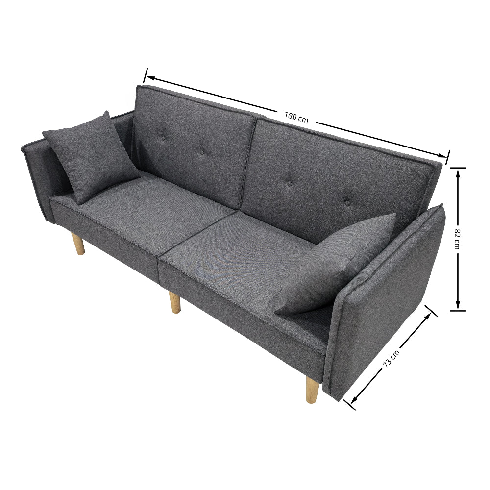 Finnley Two Seat Grey Sofa Bed | One Size | Grey