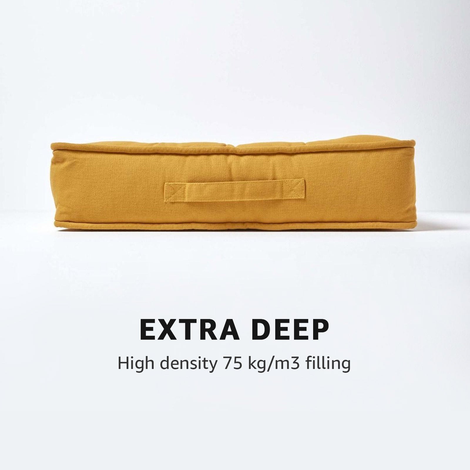 Cotton Armchair Booster Cushion | 50cm x 50cm | Mustard