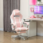 Pu Leather Gaming Chair With Footrest, Reclining Back