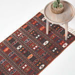 Terracotta, Black And Brown Cotton Kilim Rug | 200cm | Terracotta
