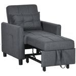 Pull Out Chair Bed Sleeper Chair With Pillow Side Pockets | One Size
