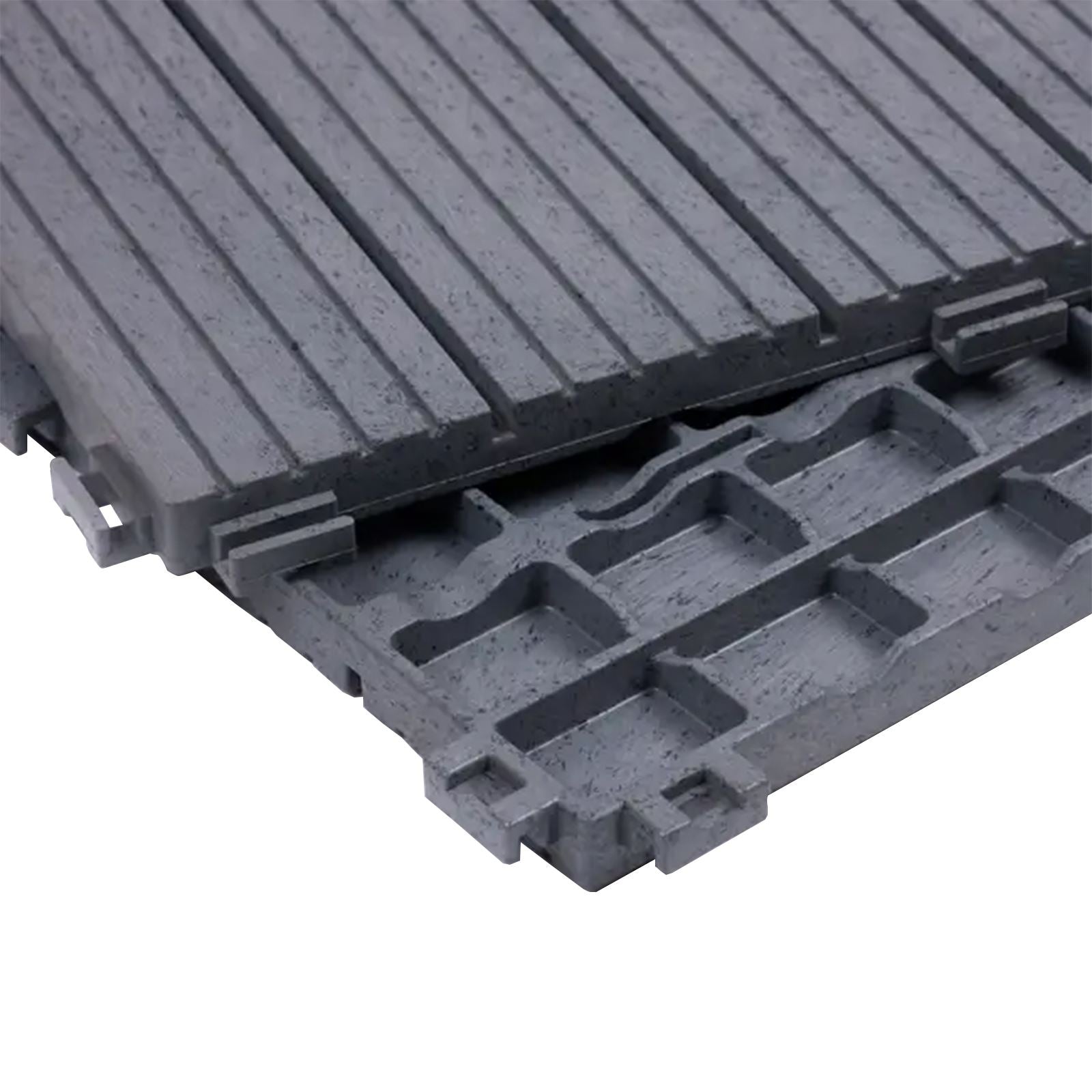 Cosmpolitan Eco Interlocking 30x30cm Decking Tiles | Set of 10 | Cool Grey