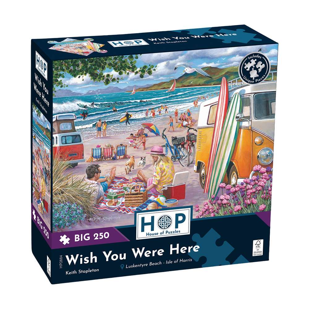 The House of Puzzles Wish You Were Here Big 250 Piece Jigsaw Puzzle