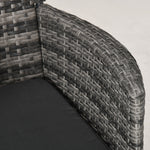 Rattan Bistro Set Garden Chair Table Patio Outdoor | Dark Gray