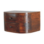 Solid Wood Lunar 2 Drawer Floating Bedside