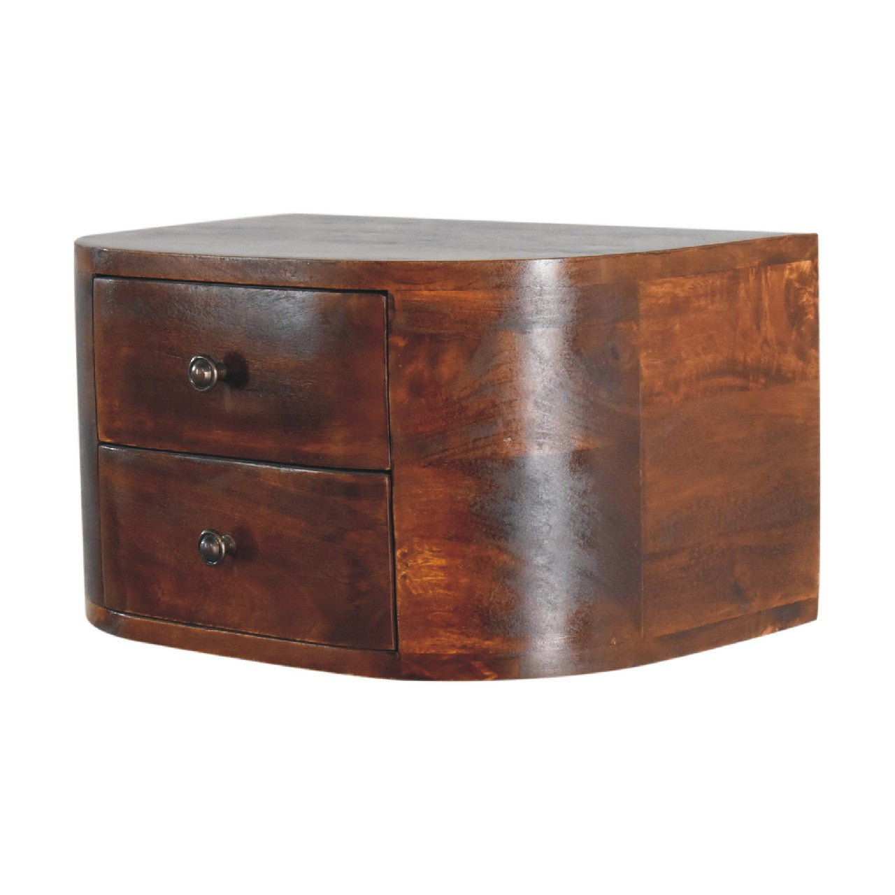 Solid Wood Lunar 2 Drawer Floating Bedside