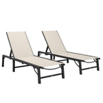 Folding Sun Lounger, 5-position Adjustable Sunbed | Khaki
