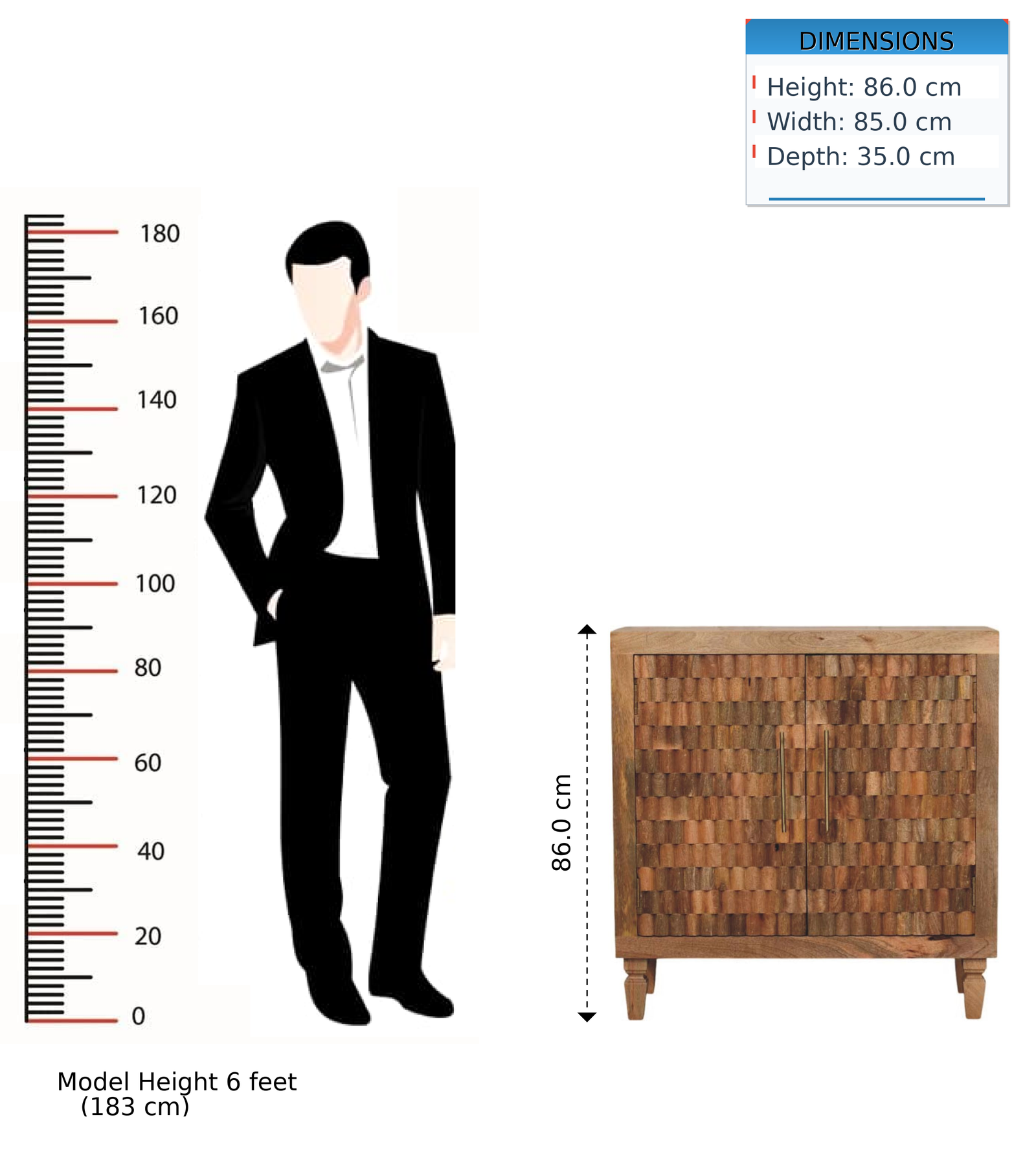 Marbella Cabinet, Mango Wood