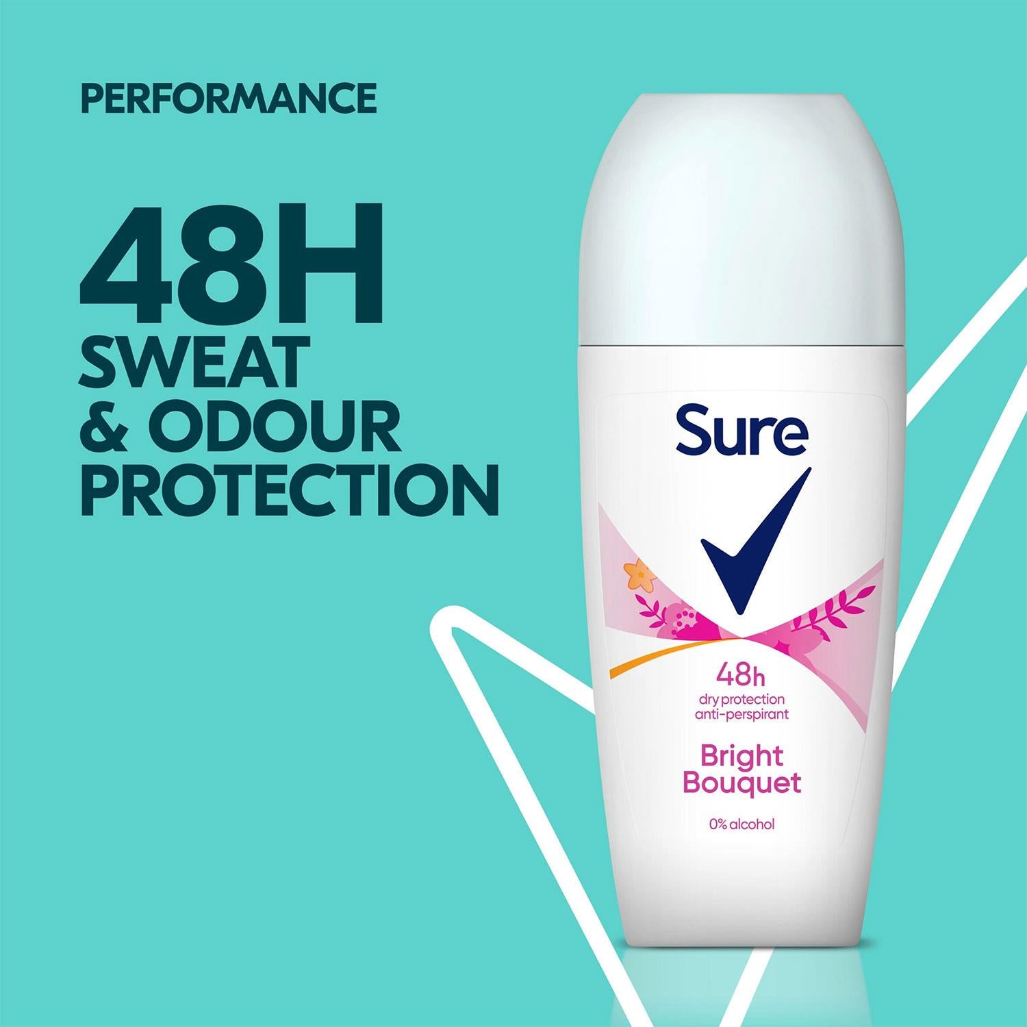 Women Roll On Bright Bouquet Antiperspirant Deo 48h Protection, 12pk, 50ml | One Size