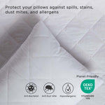Cotton Rich Quilted Pillow Protectors | 48 x 74cm | White