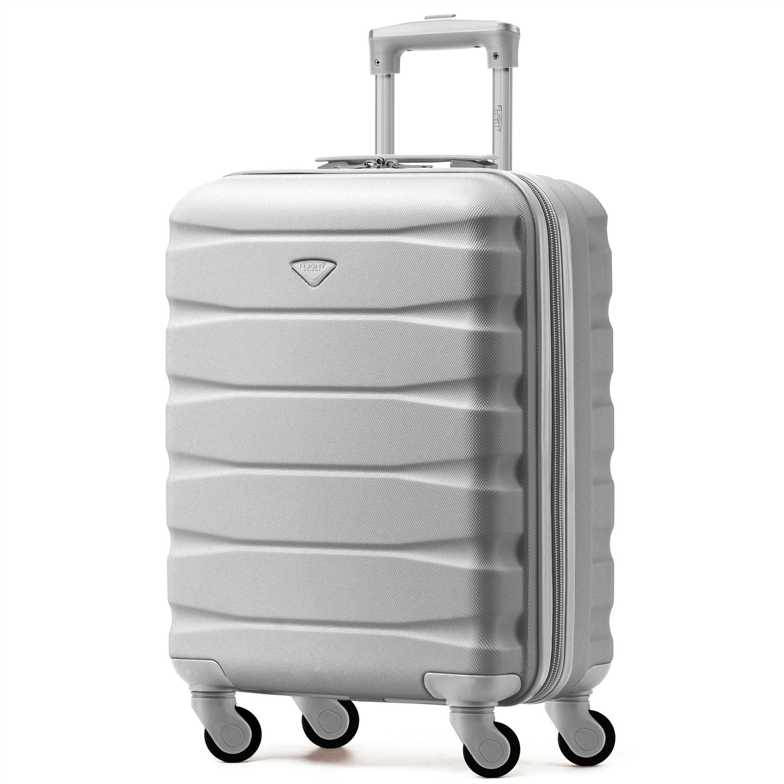 55x40x20cm Lightweight Luggage Hard Shell Cabin Suitcase 60+ Airlines Approved - Carry On Case - 4 Wheels | 55 x 40 x 20cm | Silver