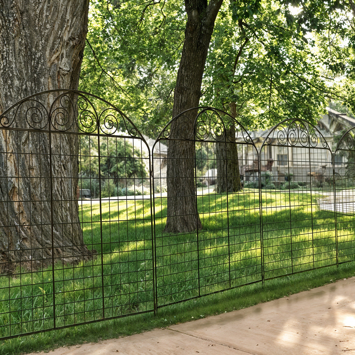 Breeins 10pcs Arched Metal  Decorative Garden Fence Panels