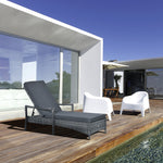 Dual Rattan Wicker Sun Lounger W/ Adjustable Headrest