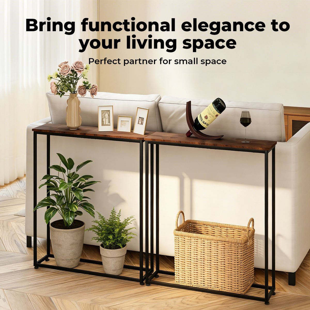 Levede Console Hall Table Slim Entryway Hallway Sofa Table Display Shelf Industrial