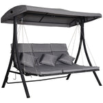 Outdoor 3-person Porch Swing Chair Chaise Lounge Garden