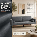 Jenna Suede Sofa Bed 3 Seater Living Room | Grey