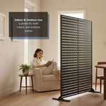 Metal Outdoor Privacy Screen 90cm X 180cm - Slats | 180cm x 90cm | Black