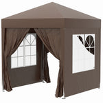2mx2m Pop Up Gazebo Party Tent Canopy Marquee W/ Storage Bag | Coffee