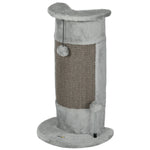58cm Cat Scratching Post For Corner Wall W/ Covered Plush, Play Balls