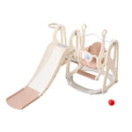 4-in-1 Kids Slide & Swing Set With Basketball Hoop | Pink