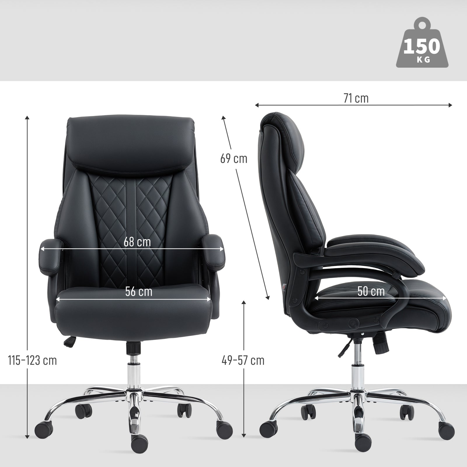 Office Chair, Swivel Wheels | Black