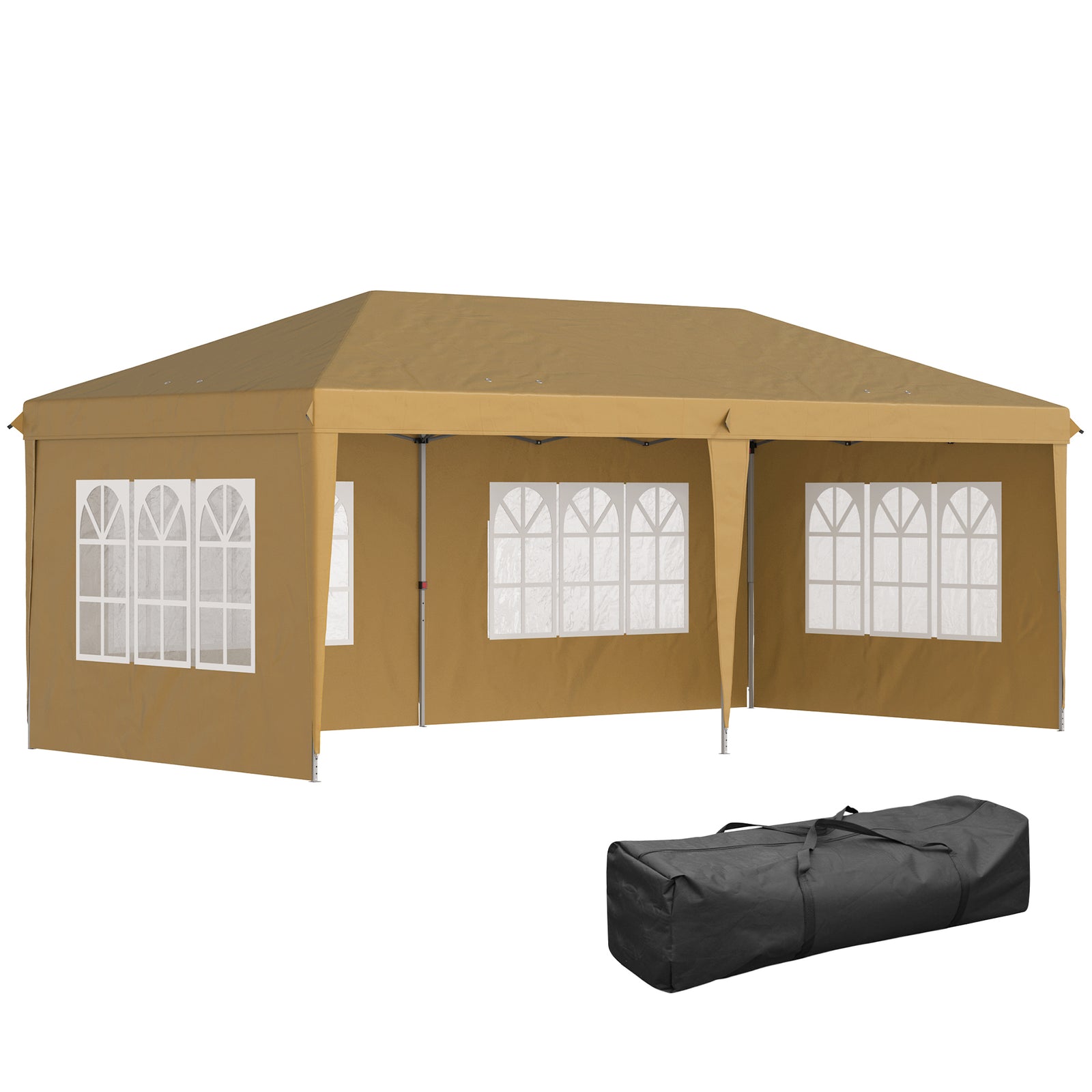 3 X 6m Garden Pop Up Gazebo, Height Adjustable