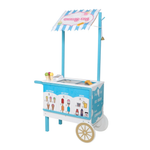 Kids Wooden Food Cart Shop Pretend Play Toy Burger Ice Cream Stand 2 In 1 3+