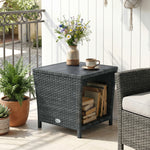 Side Table 2-tier With Storage Shelf | Grey